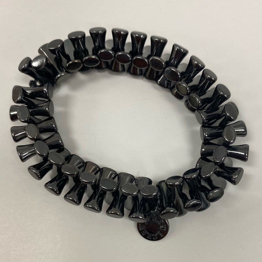 J. Crew interlocking link hematite stretch bracelet